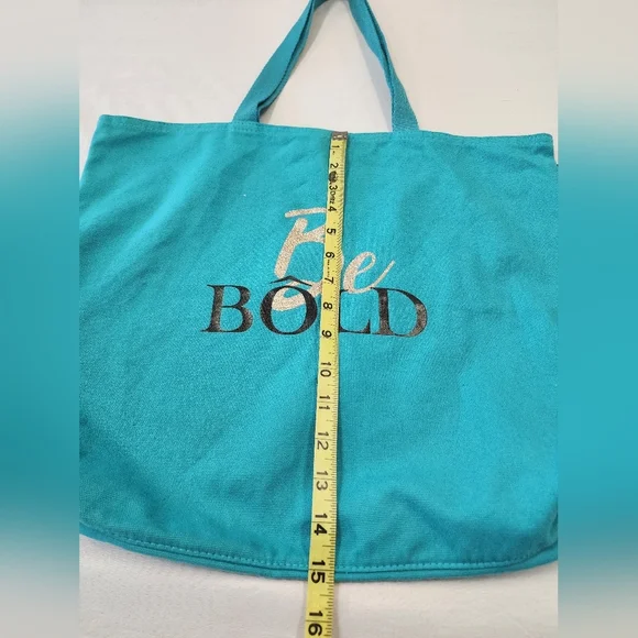 Lancôme Turquoise "Be Bold" Blue Tote Bag Should Bag Lightweight - Picture 6 of 9